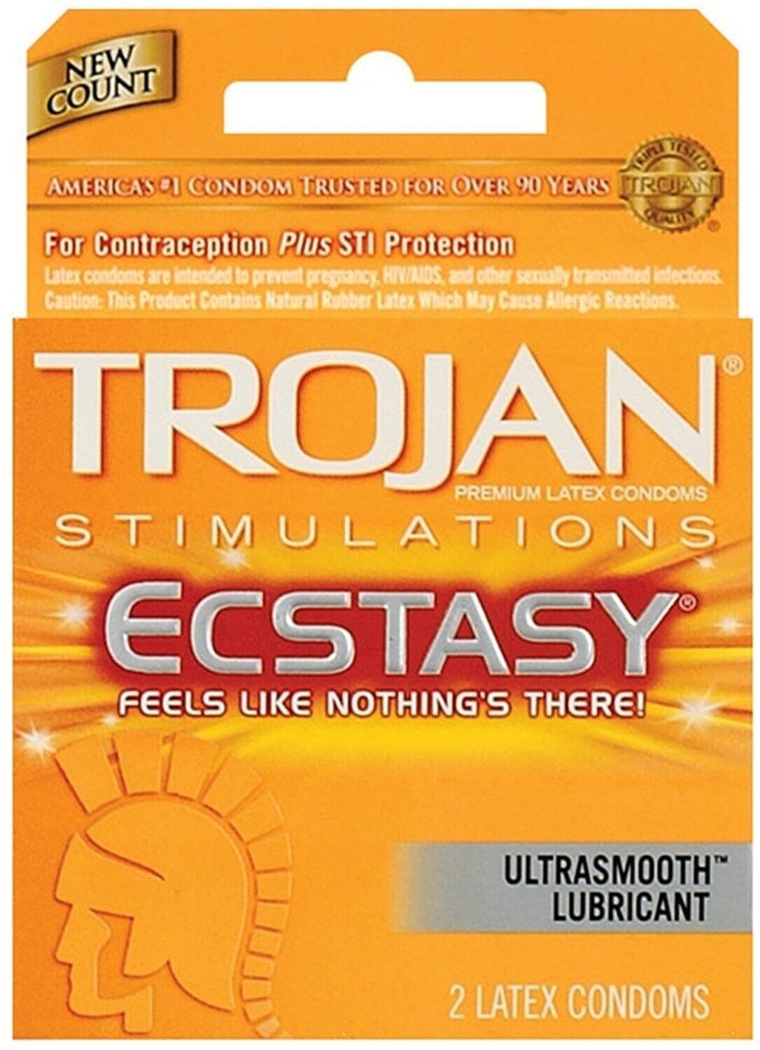 TROJAN CONDOM 3 CT RIBBED ECSTASY
