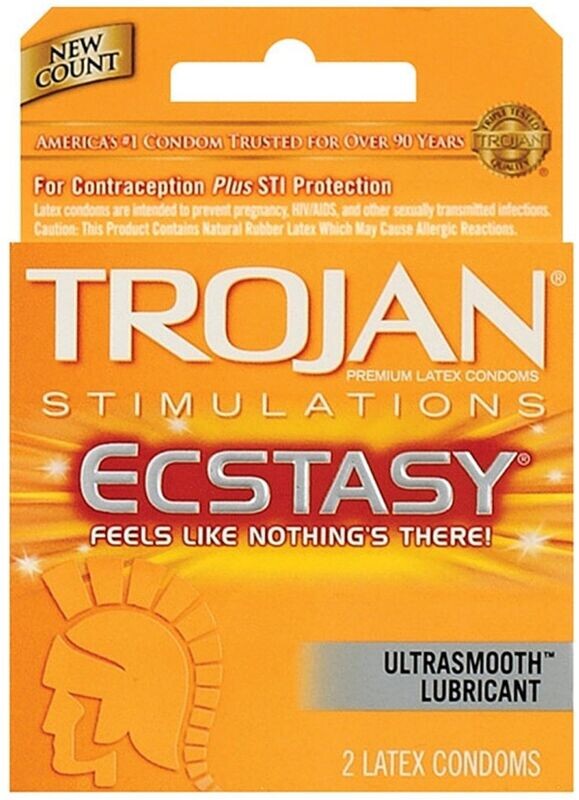 TROJAN CONDOM 3 CT RIBBED ECSTASY