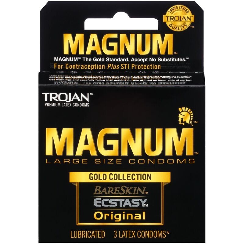 TROJAN CONDOM 3 CT MAGNUM GOLD COLLECTION