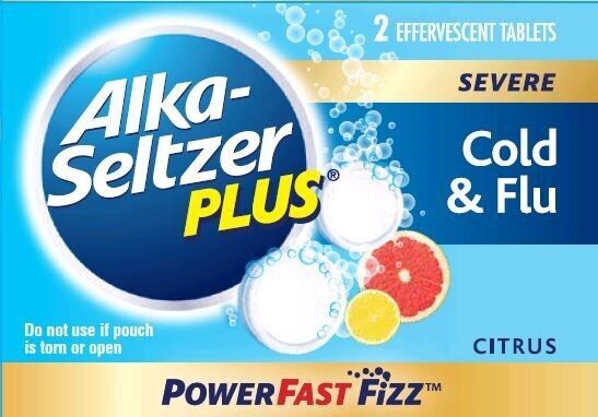 ALKA SELTZER PLUS COLD & FLU 2 CT BOX CITRUS EXP 1/25