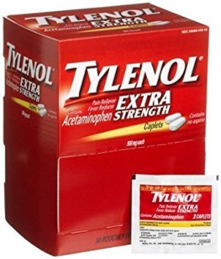 TYLENOL CAPLETS 2 CT EXTRA STRENGTH BOX