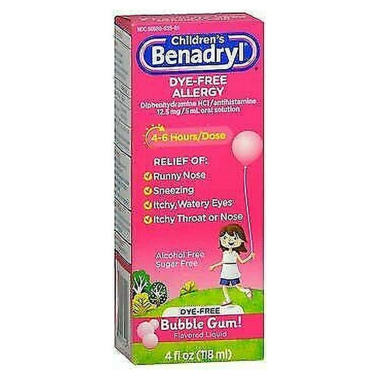 BENADRYL ALLERGY RELIEF 4 OZ CHILDRENS LIQUID DYE FREE