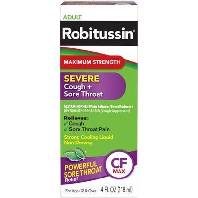 ROBITUSSIN ADULT COUGH & SORE THROAT 4 OZ MAXIMUM