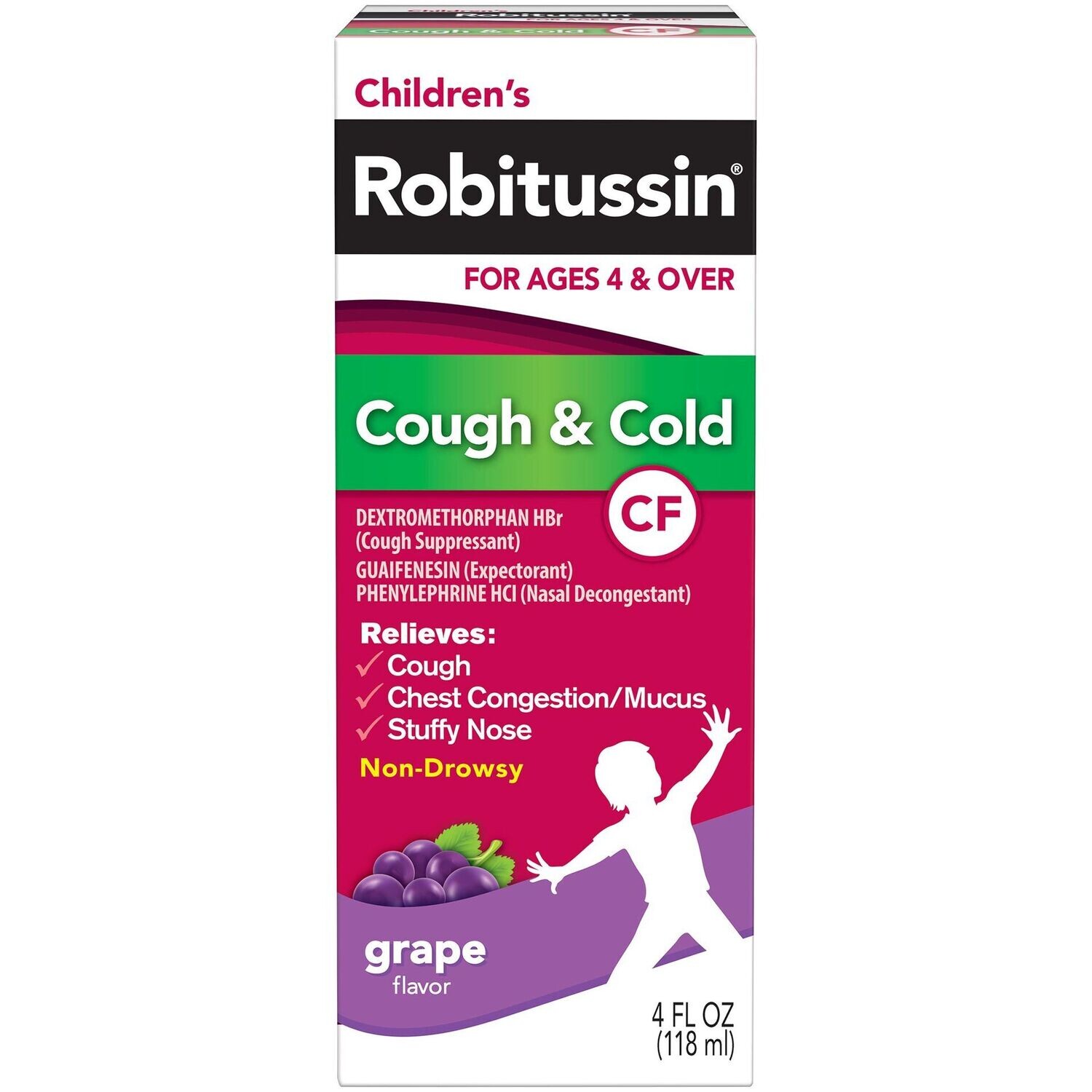 ROBITUSSIN COUGH & COLD 4 OZ CF CHILDREN'S GRAPE
