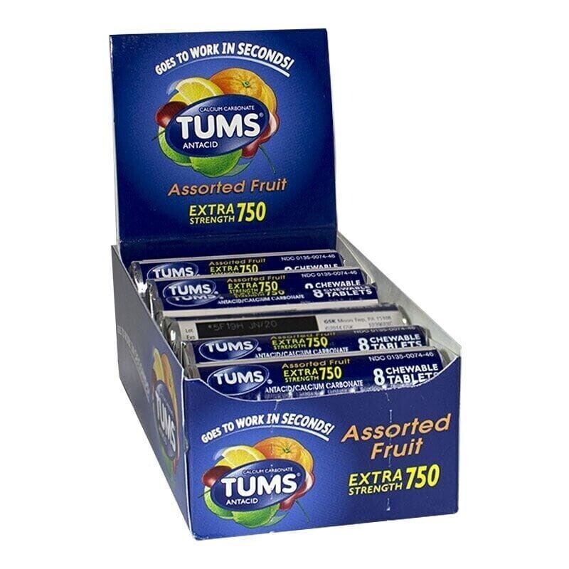TUMS ANTACID 8 CT 750 EXTRA ASSORTED FRUIT