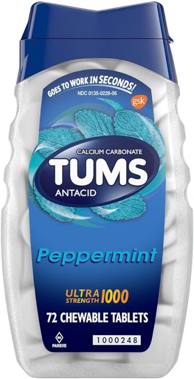 TUMS ULTRA BOTTLE 72 CT PEPPERMINT