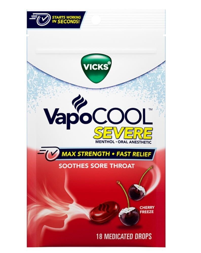 VICKS VAPO COOL DROPS 18CT CHERRY FREEZE