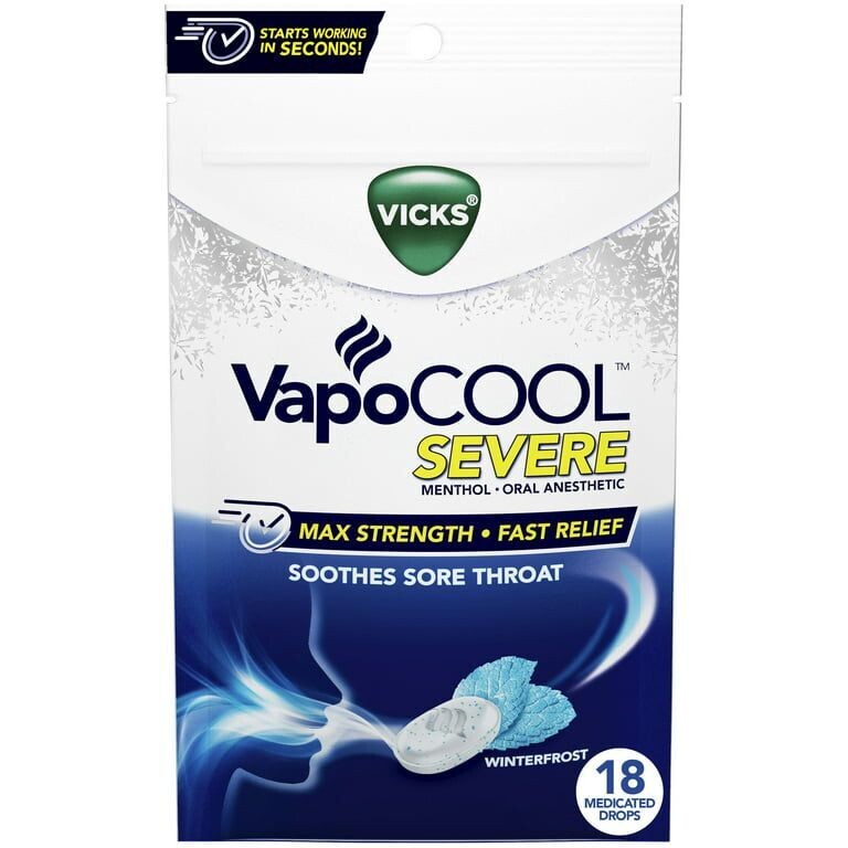 VICKS VAPO COOL DROPS 18CT WINTERFROST