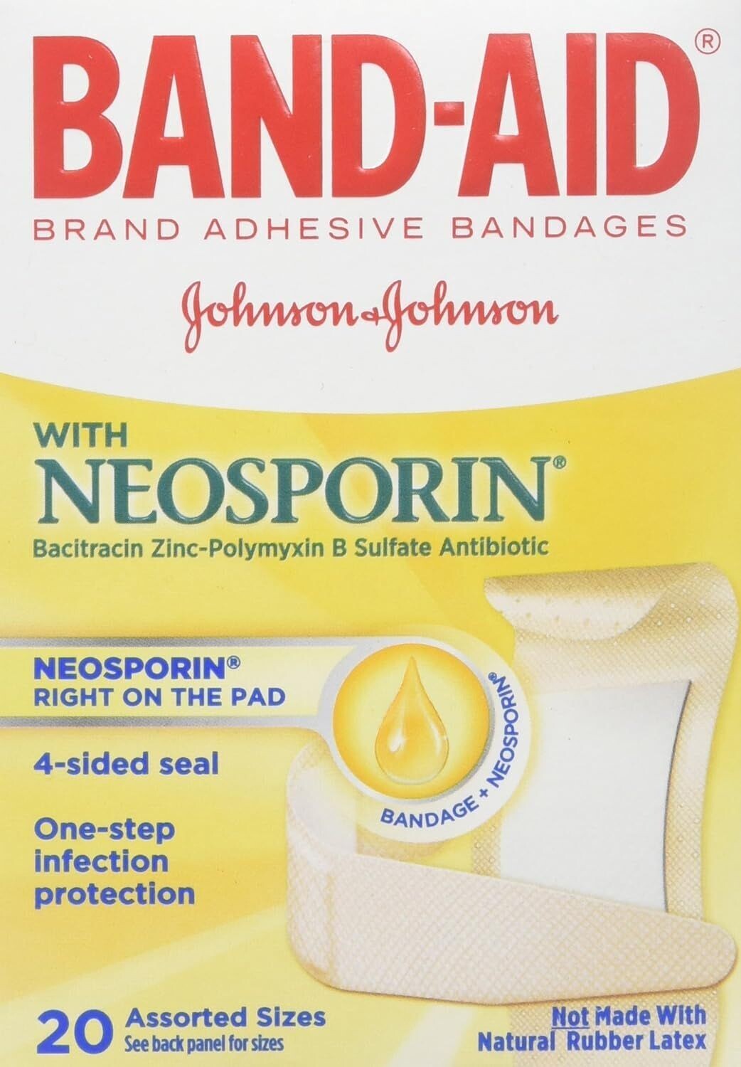 BAND-AID BANDAGE 20 CT ANTIBIOTIC NEOSPORIN