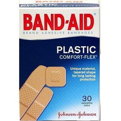 BAND-AID BANDAGE 30 CT PLASTIC ASSORTED