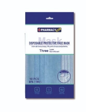 PHARMACY BEST DISP FACE MASK 10 CT 3 PLY DISPOSABLE