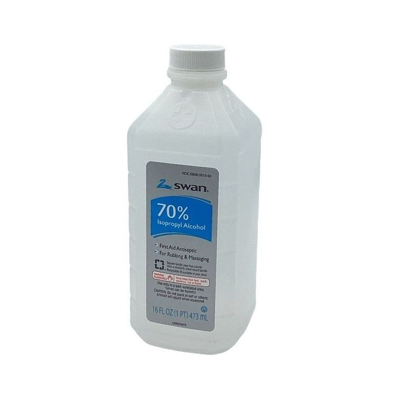 SWAN RUBBING ALCOHOL 16 OZ 70% WHITE
