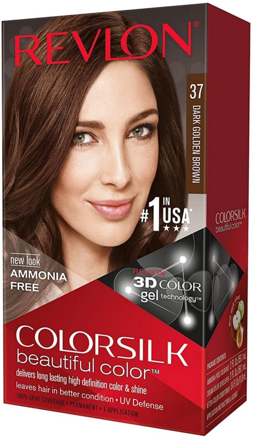 COLOR SILK HAIR COLOR 1 PK # 37 DARK GOLDEN BROWN