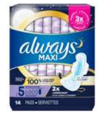 ALWAYS MAXI OVERNIGHT PAD 14 CT SIZE 5 WITH WINGS EXTRA