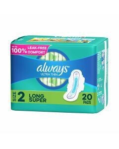 ALWAYS ULTRA THIN PADS 20 CT SIZE 2 FLEXI WINGS