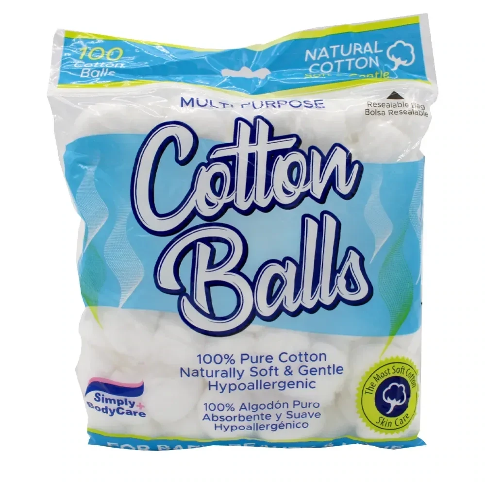 SIMPLY BODYCARE COTTON BALLS 100 CT