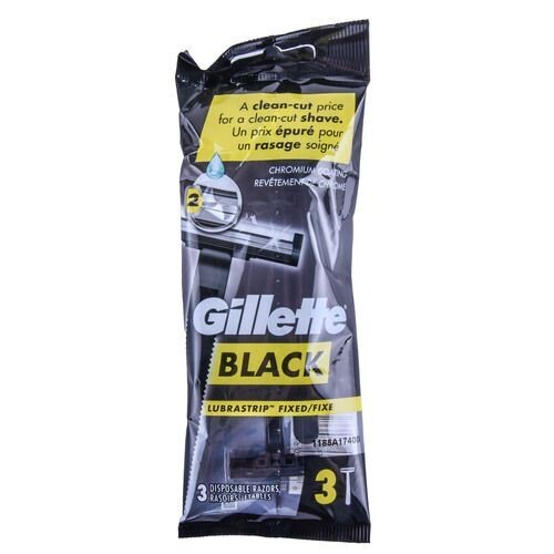 GILLETTE RAZOR 3 CT BLACK FIXED