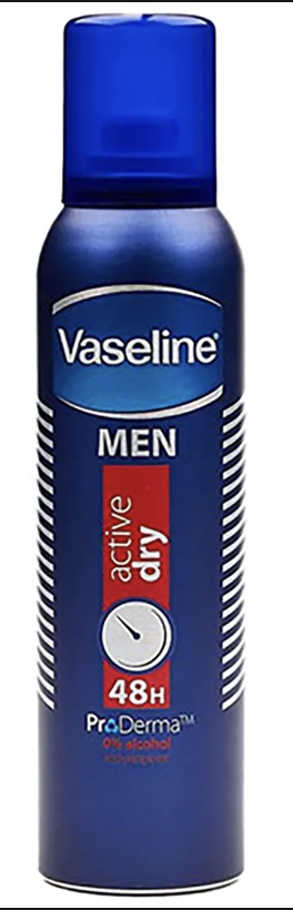 VASELINE DEODORANT APA 250 ML ACTIVE DRY