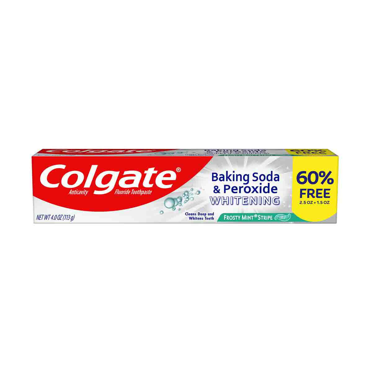 COLGATE TOOTHPASTE 2.5 OZ + 1.5 OZ BAKING SODA 60% FREE