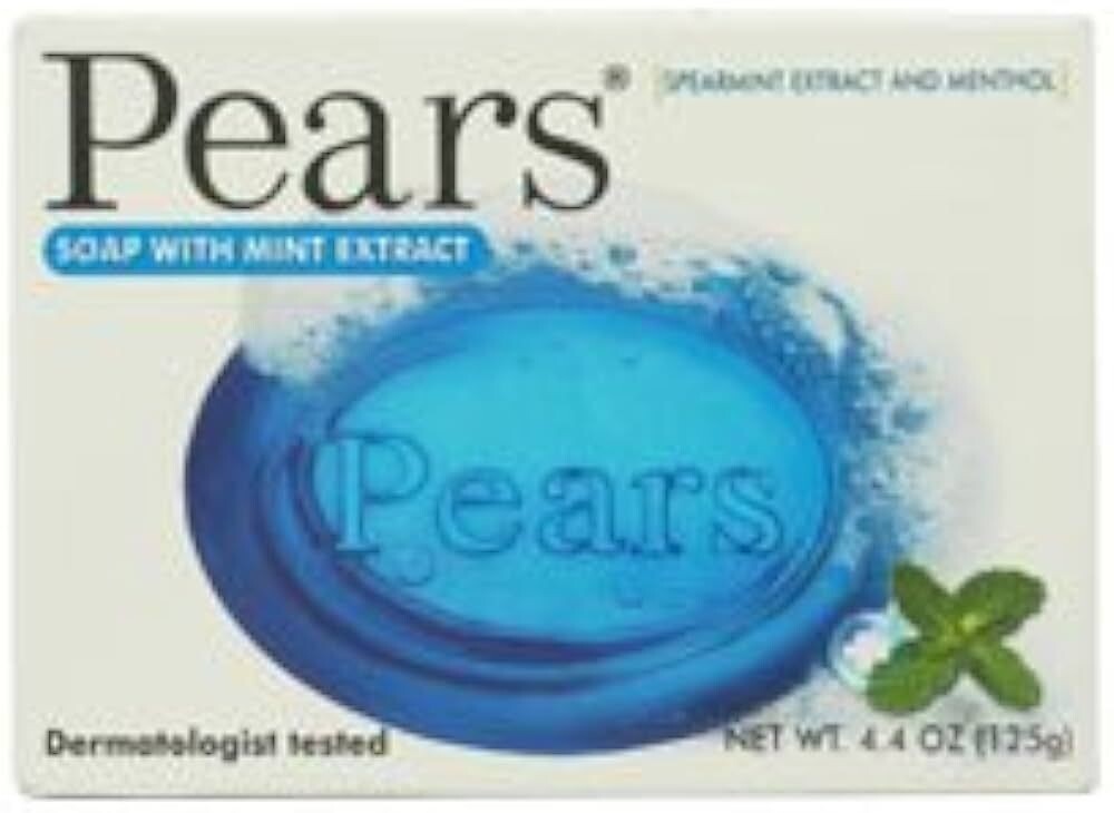 PEARS BAR SOAP 125 G / 4.4 OZ BLUE GERM SHIELD WITH MINT