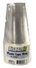 DISPOZEIT PLASTIC CUP 16 OZ 16 CT CLEAR