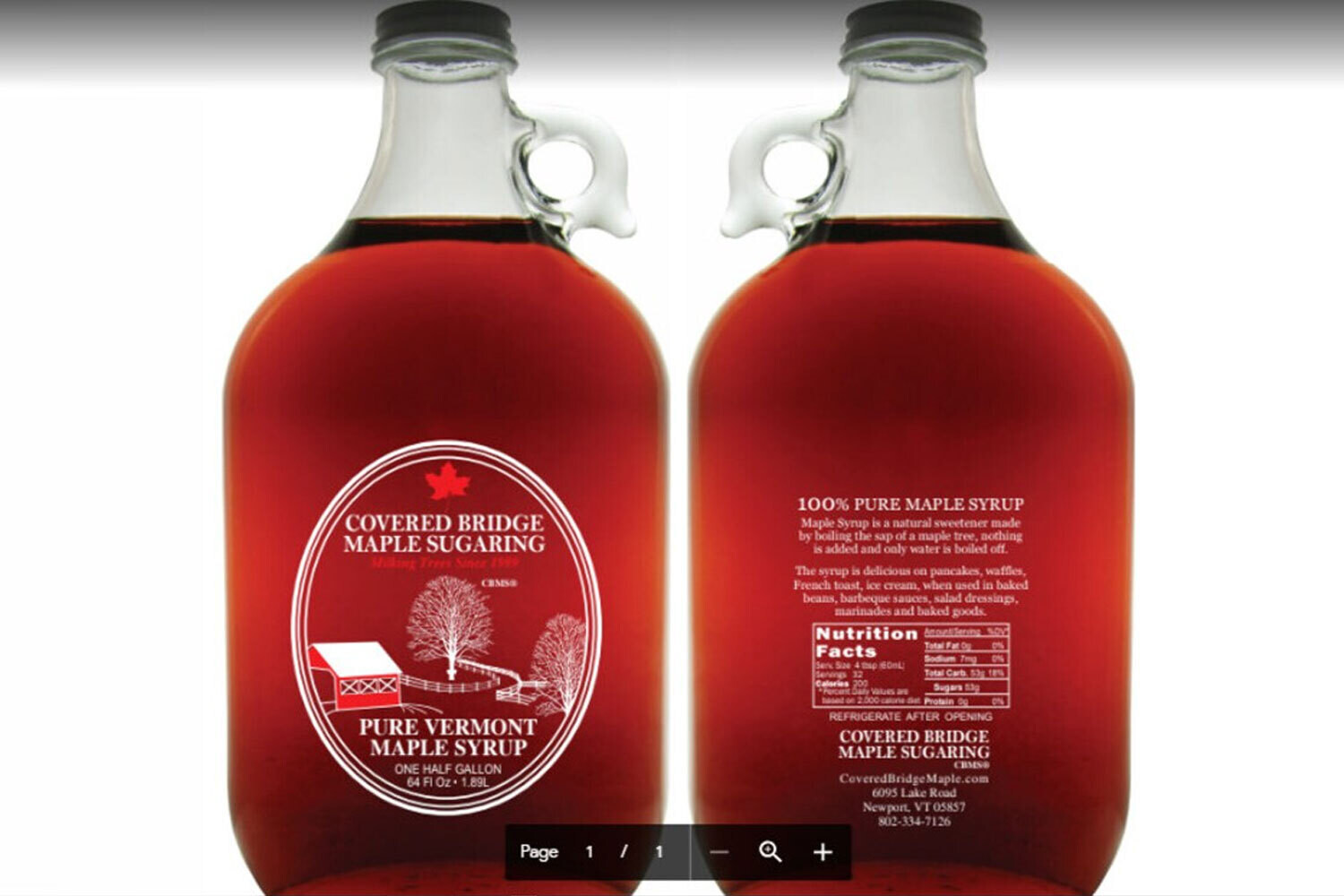 Organic Maple Syrup - Glass Bottle