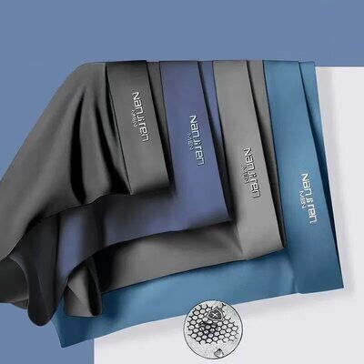 4pcs Boxer Shorts Men&#39;s Ice Silk Underwear Cool Underpants Breathable Sexy Thin Panties U Convex Lingerie Wholesale Lots L-6XL