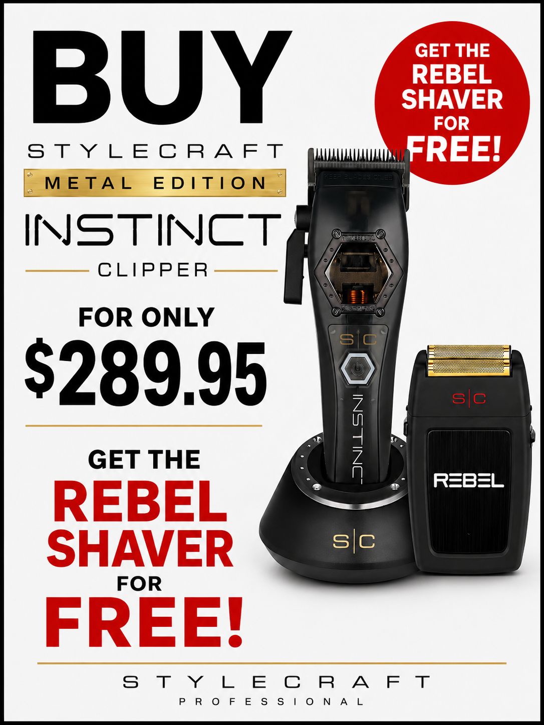 Stylecraft Metal Edition Instinct Clipper &amp; Rebel Shaver