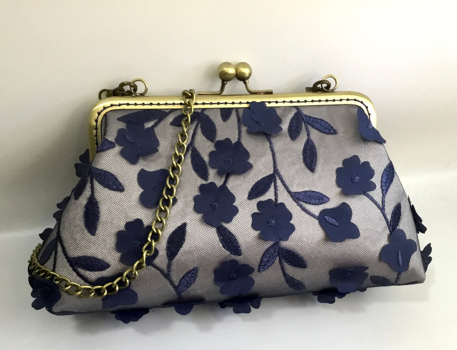 Flores en tres D azul  AL14 X30AN X8de Ancho