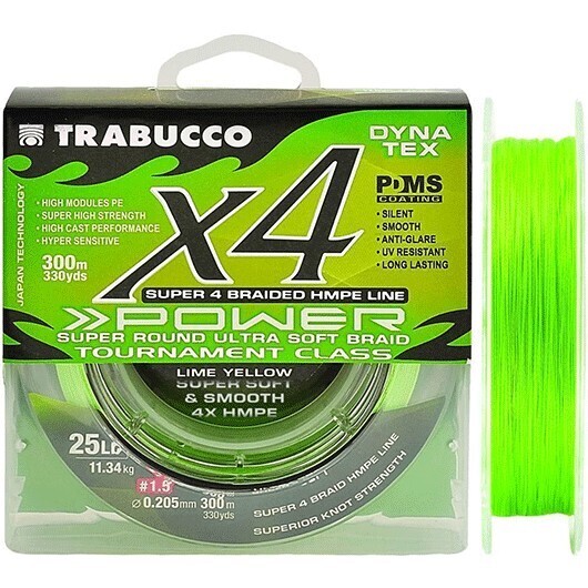 Trabucco Power X4 300mt Lime Yellow