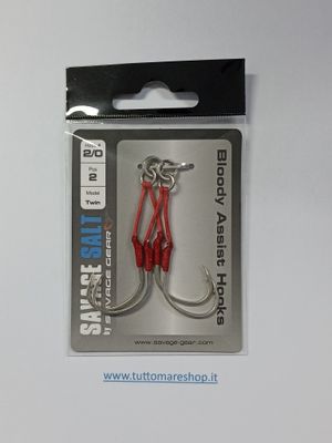 Savage Gear Bloody Assist Hook J 1/0 Double Asymmetric Savage Gear Bloody Assist Hook J 1/0 Double Asymmetric