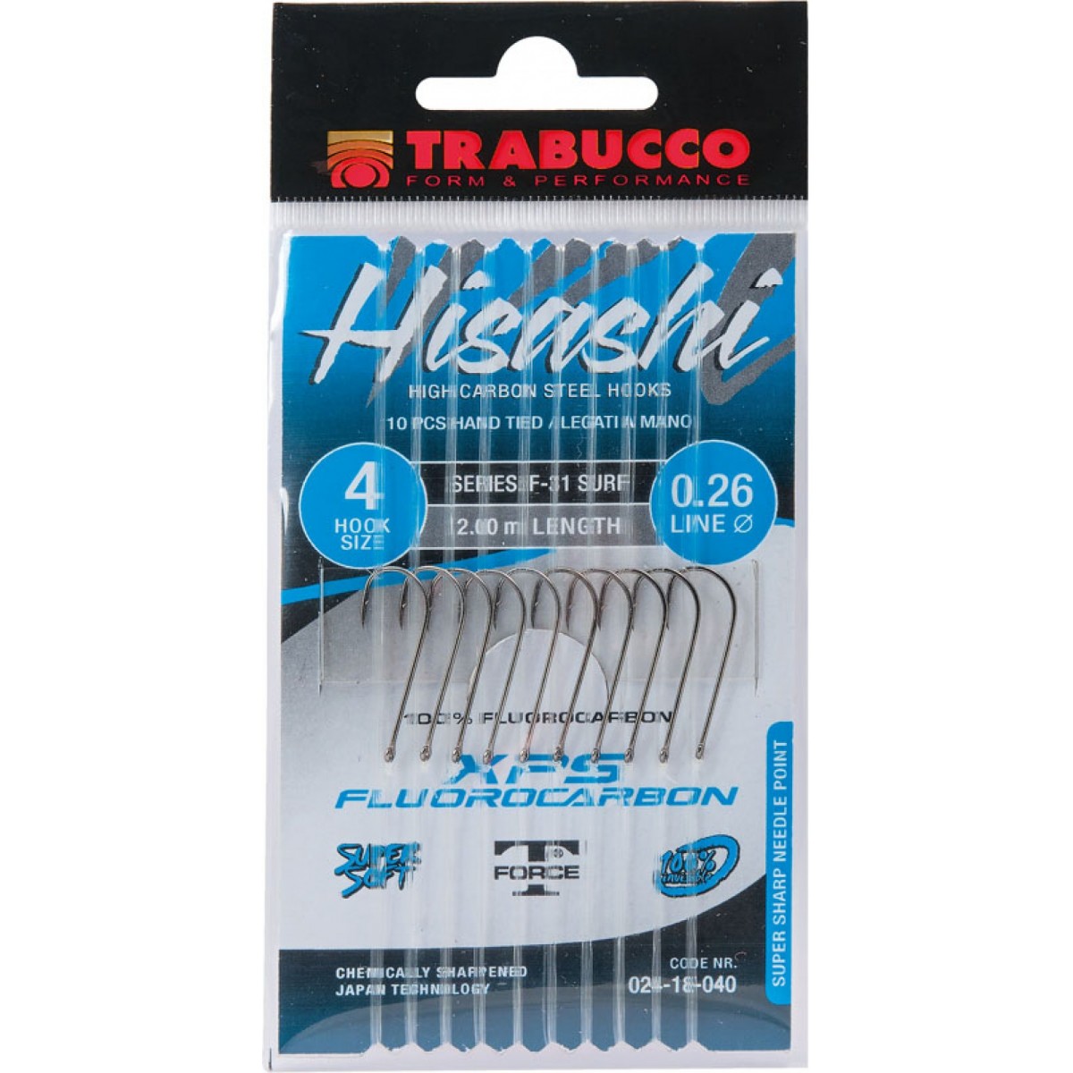 Trabucco Hisashi F-31 Surf legati con Fluorocarbon 200cm