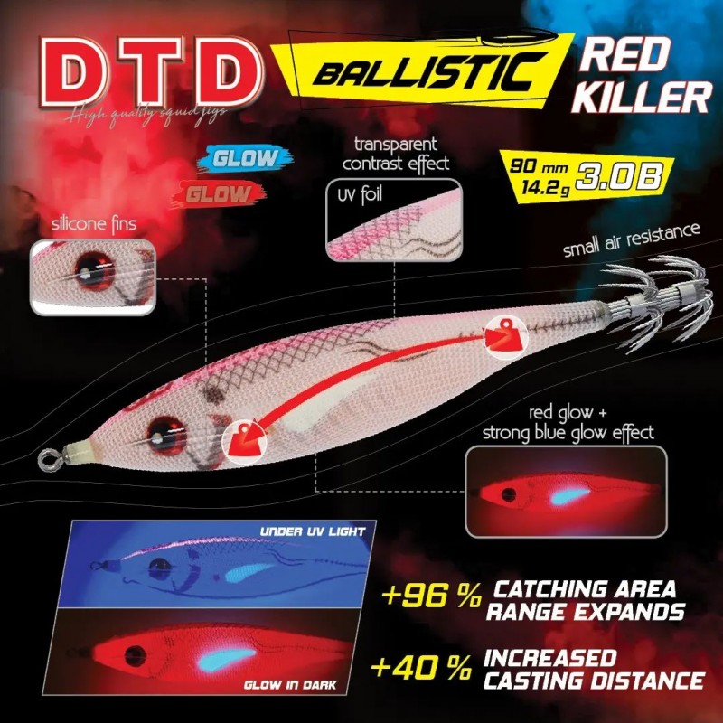 DTD Ballistic Red Killer - #3.0 - 90mm - 14.5g