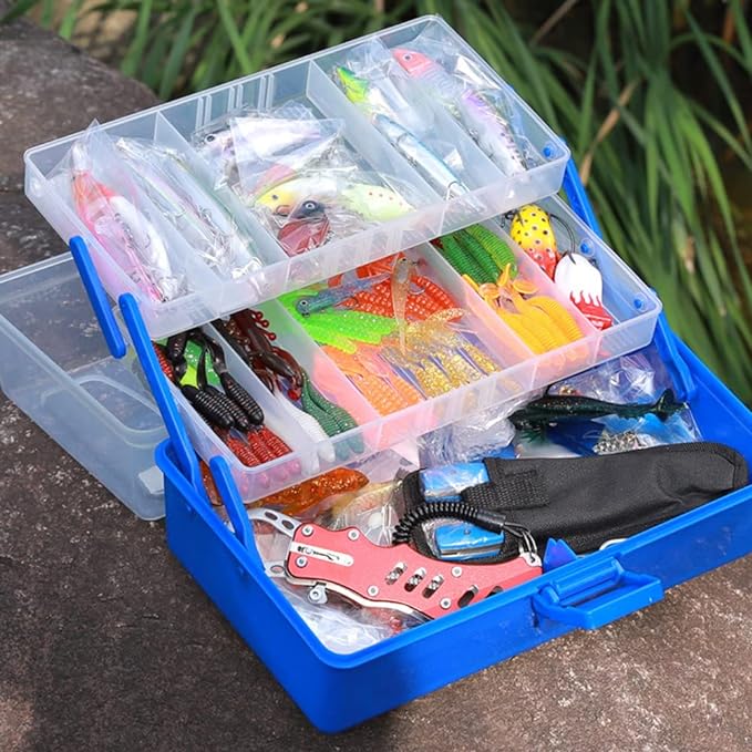 Cassetta 2 ripiani Porta Accessori da Pesca