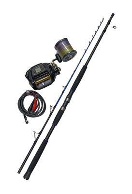 Combo Bolentino 2: Daiwa Tanacom 1000E + Canna Falcon Blue Fighter SA 1.5kg -  2.10mt + Multifibra Yoake X8 Multicolor 1000mt 0,34mm