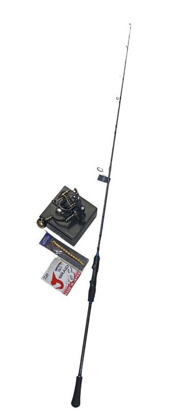Combo Jigging 8: Kali Kunnan Mythic Hoist Slow Jigging + DAIWA 20 BG MQ 14000-H-ARK + Daiwa J-Braid X8 300 mt Multicolor 0.28 mm + Mezashi Slim Jig Combo Jigging 8: Kali Kunnan Mythic Hoist Slow Jigging + DAIWA 20 BG MQ 14000-H-ARK + Daiwa J-Braid X8 300 mt Multicolor 0.28 mm + Mezashi Slim Jig