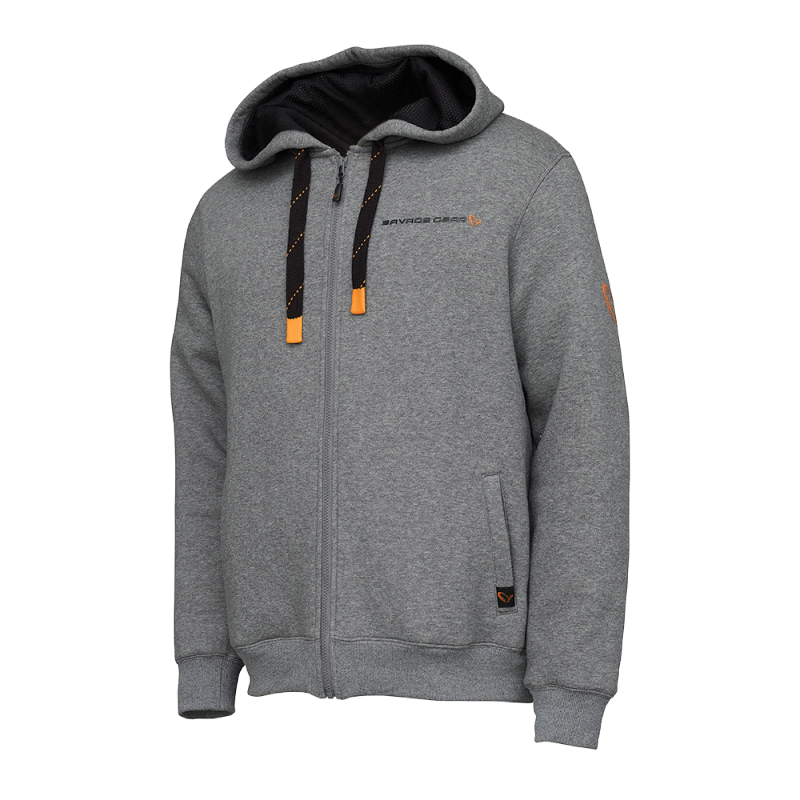 Felpa Savage Gear Classic Zip Hoodie - Grey Melange