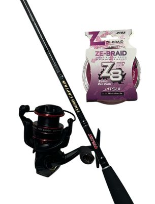 Combo Eging 3: Canna Falcon Young Captain 8' #2.5-4.0 + Mulinello Okuma Ceymar HD 2500 + Jatsui ZE-Braid 0,10mm Pink