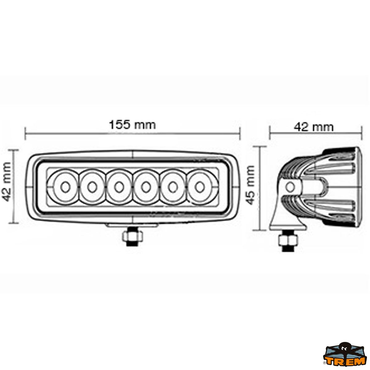 Faro impermeabile a 6 led led x 3W