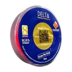 Delta Hilo Teflon 8 Braid Red 150mt