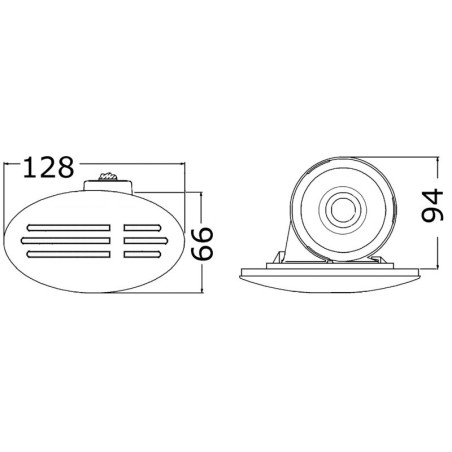Tromba da incasso ABS con mascherina bianca/nera 12 V