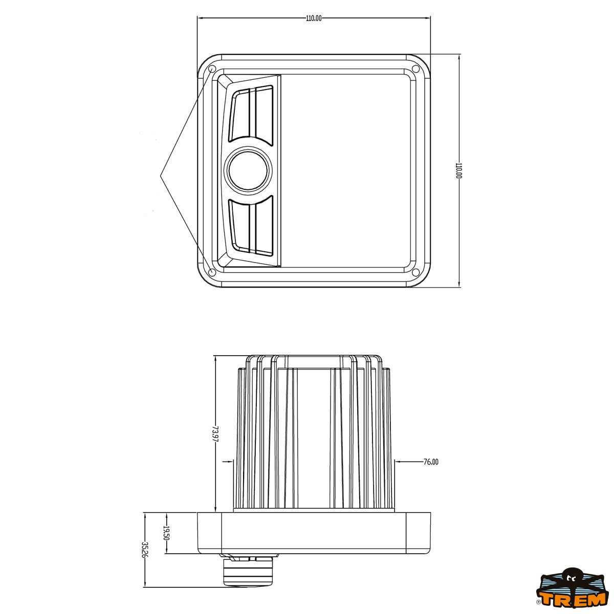 Stereo marino da incasso - connettività usb/bluetooth - quadrato di colore nero
