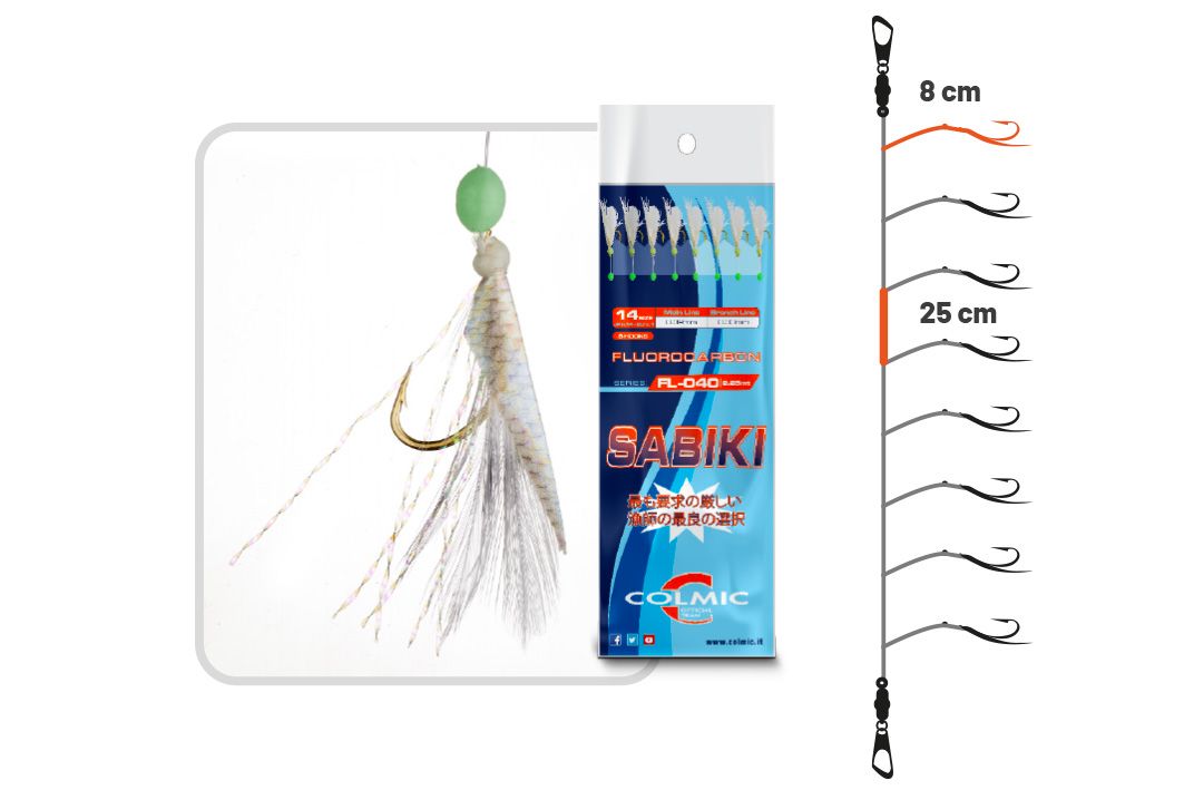 Colmic Sabiki FL-040 N.12 - 2.25mt - (8 ami)