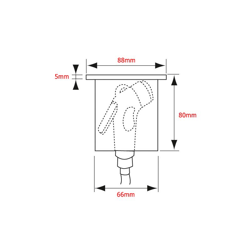 Contenitore da incasso per doccetta, con coperchio rotondo