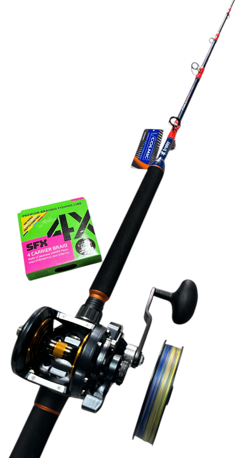 Combo Traina 1: Colmic Full Shot 6'1” 12LB + Tica Oxean II 10 + SFX 4X 300 mt 0.28mm