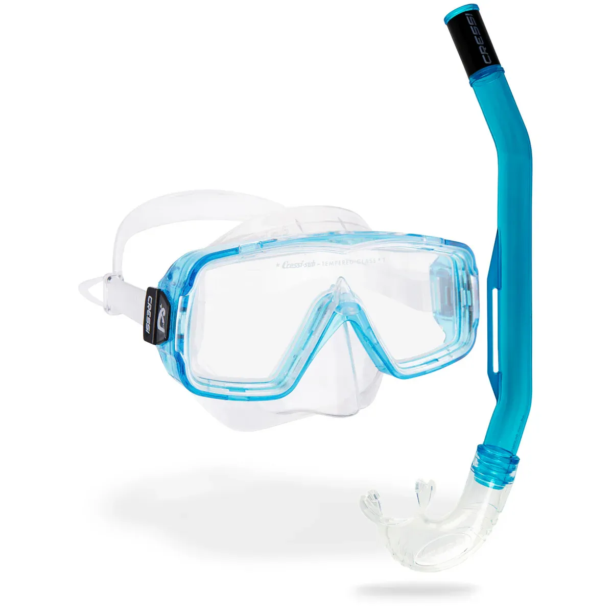 Combo Cressi Sirena + Island 2.0 Trasparente/Acquamarina