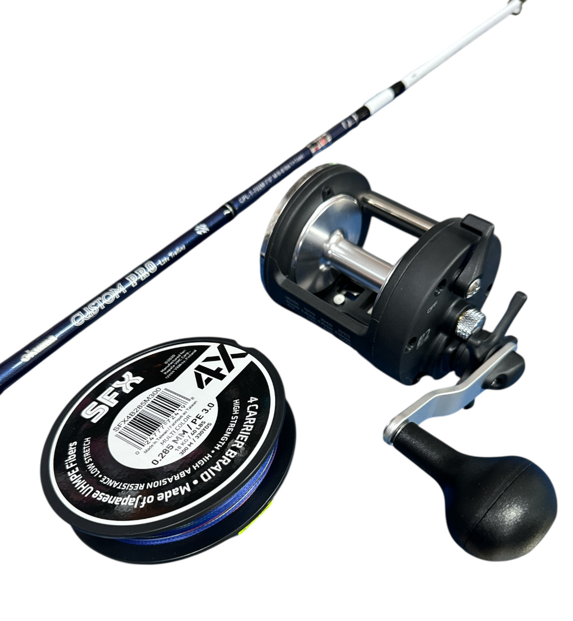 Combo Traina 6: Okuma Custom Pro + Okuma Classic Pro + Sufix X4 300mt 0,28mm