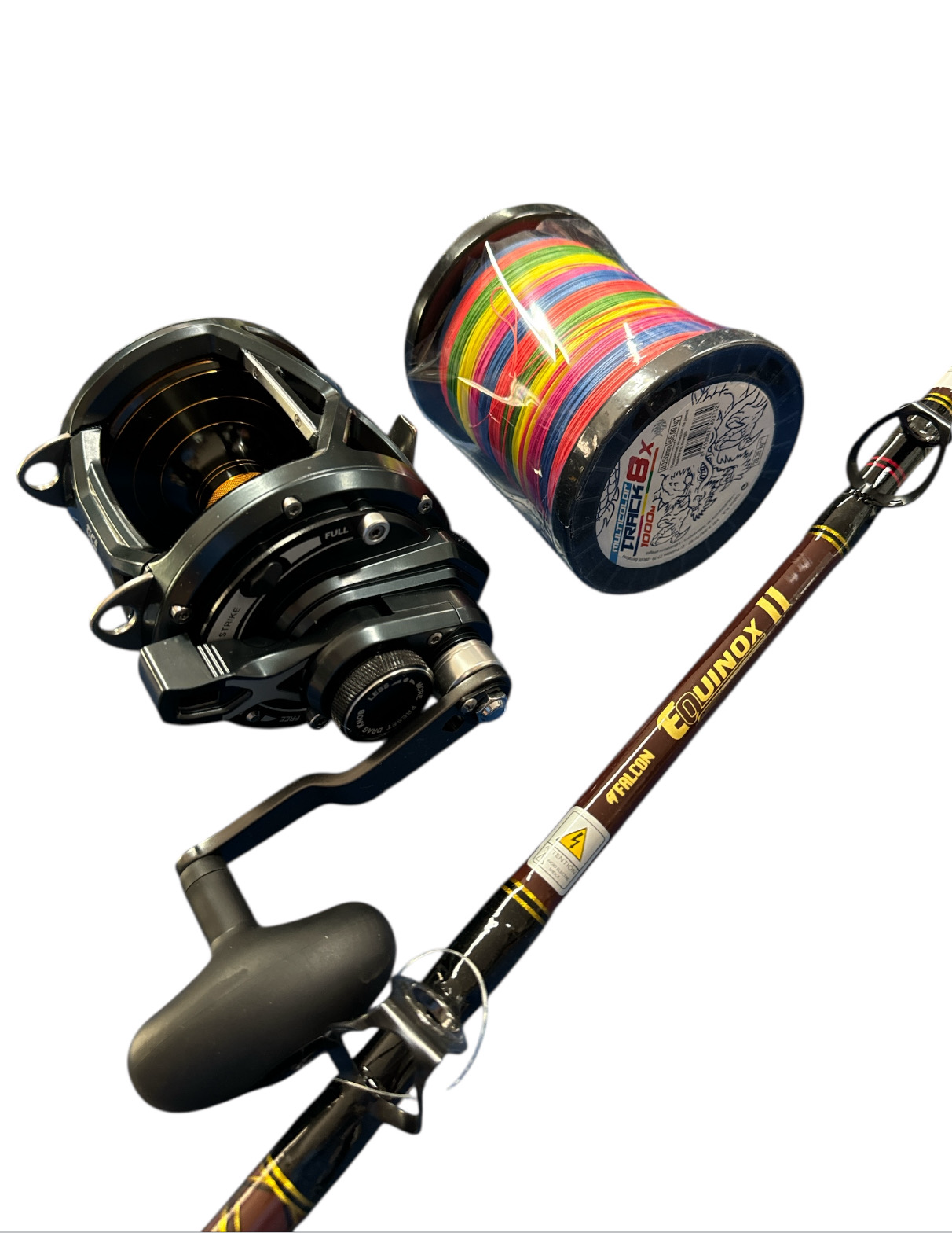 Combo Big-Game 2: Falcon Equinox 30-50lb + Tica Oxean II 30 + Track X8 1000mt  Multicolor 120lb