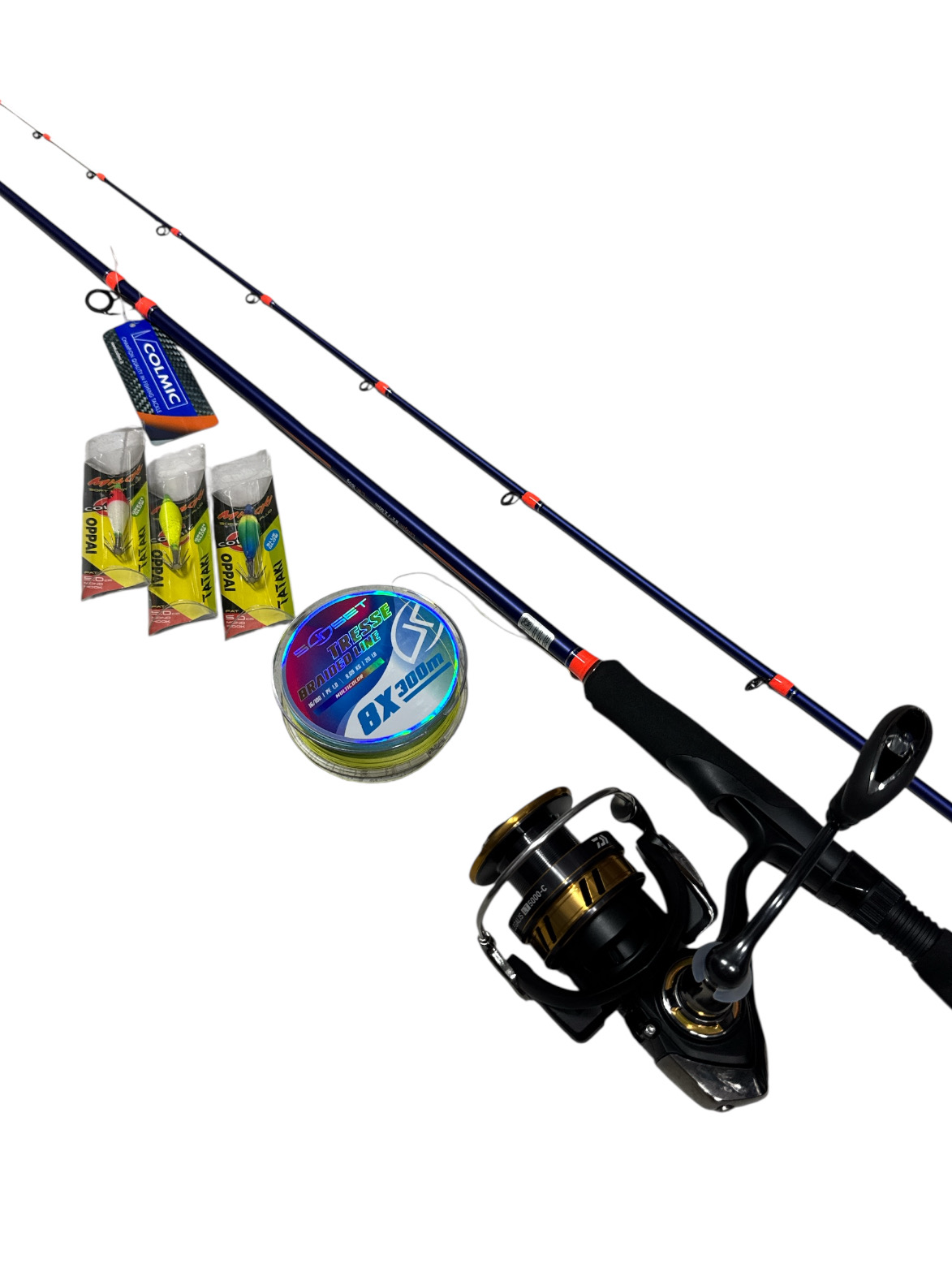 Combo Tataki 3: Colmic FullShot 2.50mt + Daiwa Legalis LT 5000 +  Sunset 300mt 0.16mm + 3 Misaki Oppai