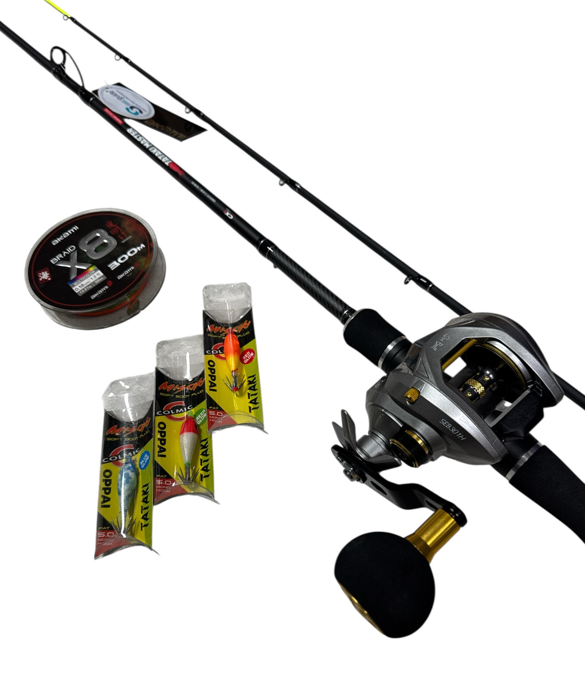 Combo Tataki 4: Akami Tataki Master Acid 2.40mt + Tica Seabull 301H + Akami Yoake X8 300mt 0.18mm + 3 Misaki Oppai